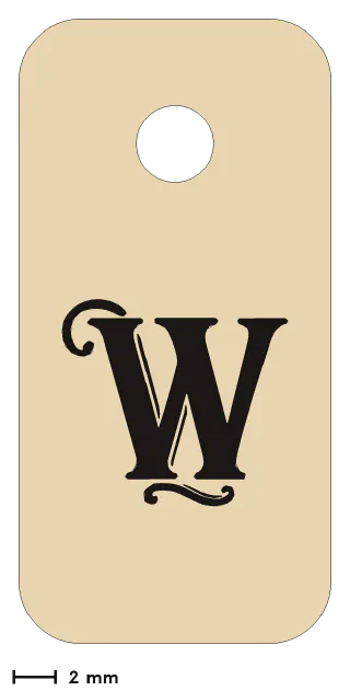 Zipper pull, front view