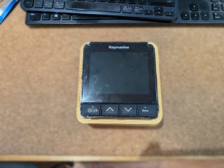 The wood mount on its own, showing the machined pocket for the display